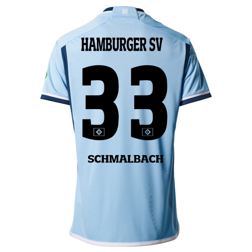 Mujer Camiseta Sebastian Schmalbach #33 Azul 2ª Equipación 2023/24 La Camisa Chile