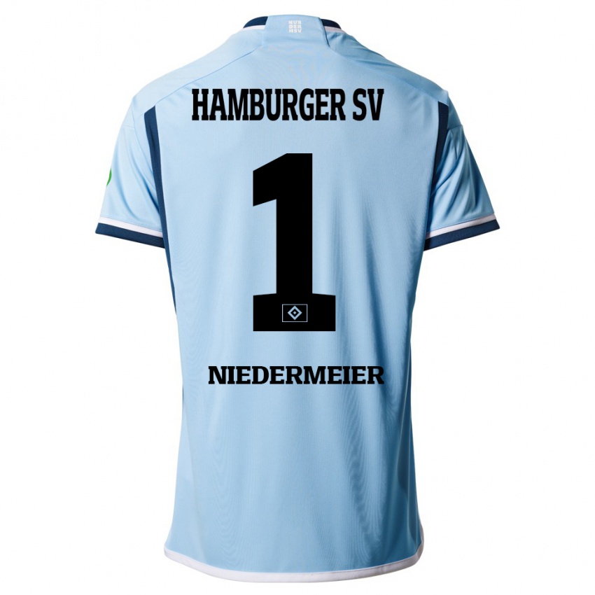 Mujer Camiseta Philipp Niedermeier #1 Azul 2ª Equipación 2023/24 La Camisa Chile