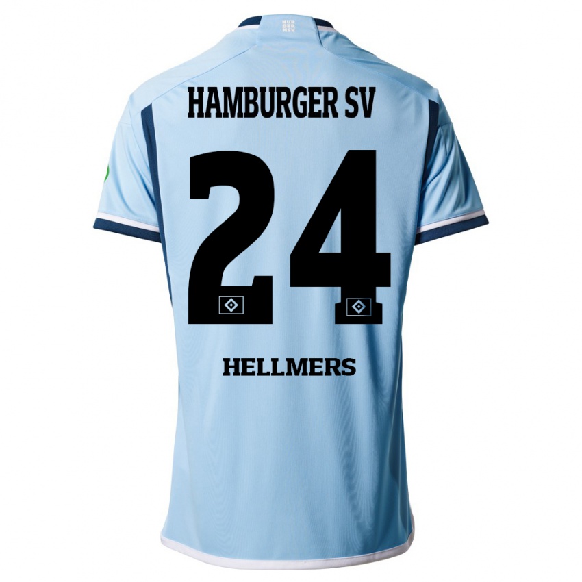 Mujer Camiseta Maximilian Hellmers #24 Azul 2ª Equipación 2023/24 La Camisa Chile