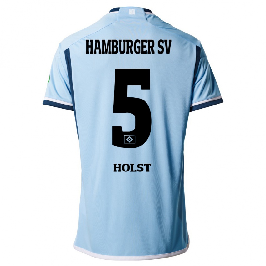 Mujer Camiseta Evelyn Holst #5 Azul 2ª Equipación 2023/24 La Camisa Chile