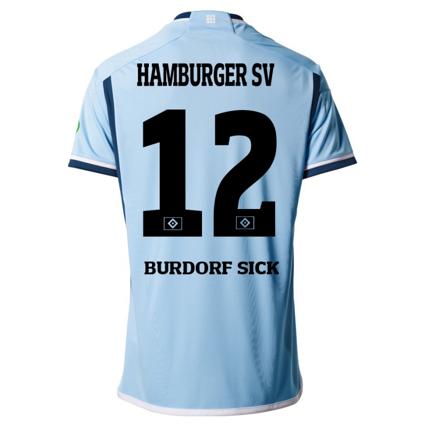 Mujer Camiseta Emma Burdorf-Sick #12 Azul 2ª Equipación 2023/24 La Camisa Chile