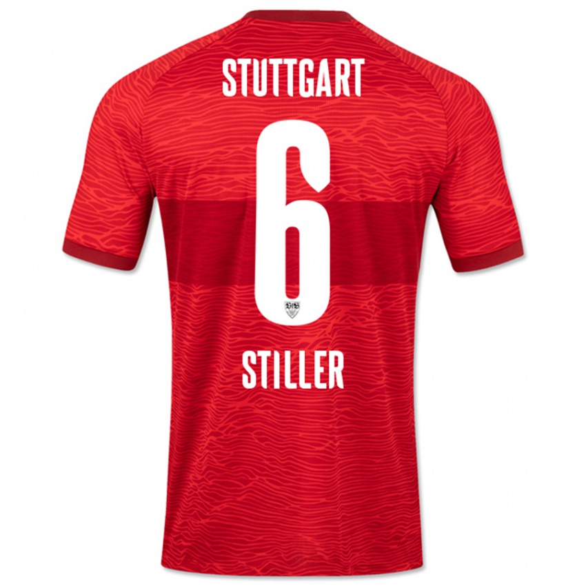 Mujer Camiseta Angelo Stiller #6 Rojo 2ª Equipación 2023/24 La Camisa Chile