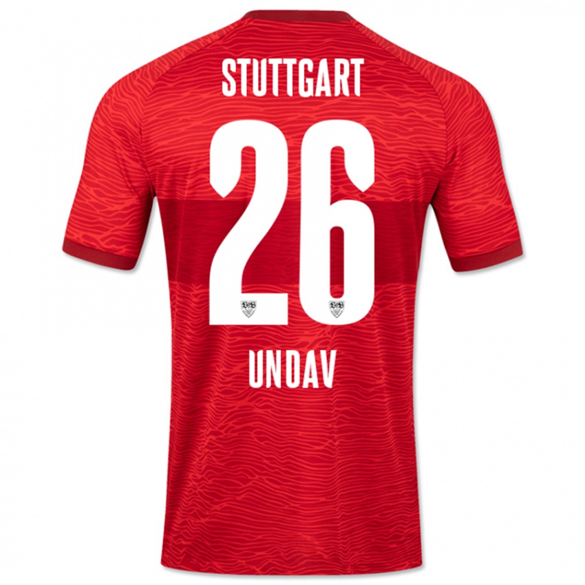 Mujer Camiseta Deniz Undav #26 Rojo 2ª Equipación 2023/24 La Camisa Chile