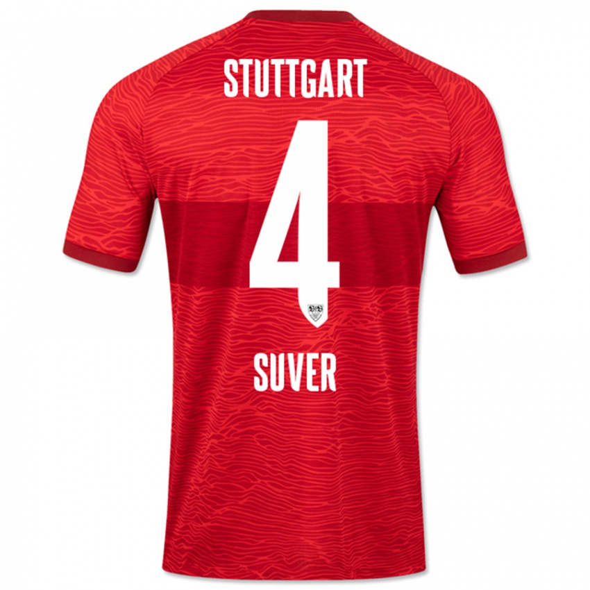 Mujer Camiseta Jakov Suver #4 Rojo 2ª Equipación 2023/24 La Camisa Chile