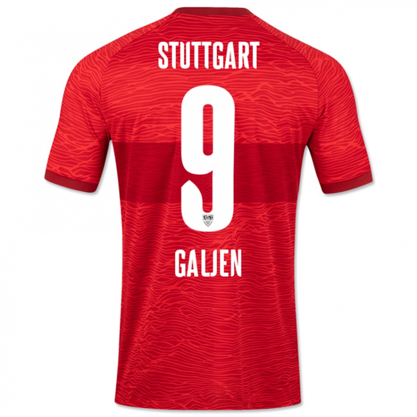 Mujer Camiseta Dejan Galjen #9 Rojo 2ª Equipación 2023/24 La Camisa Chile