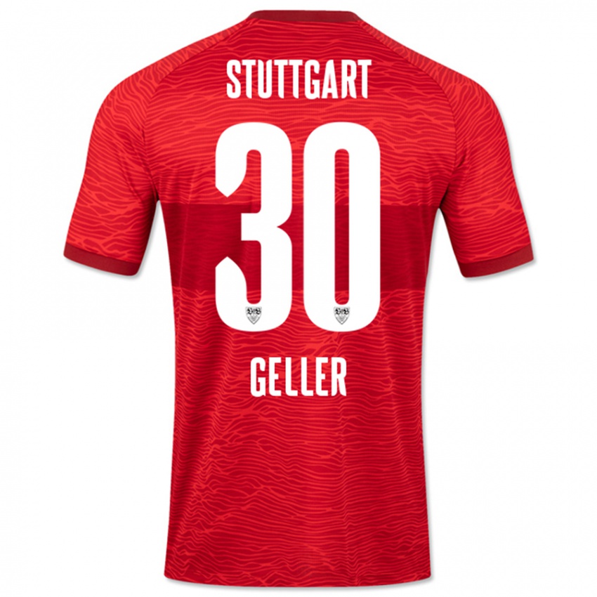 Mujer Camiseta Robert Geller #30 Rojo 2ª Equipación 2023/24 La Camisa Chile