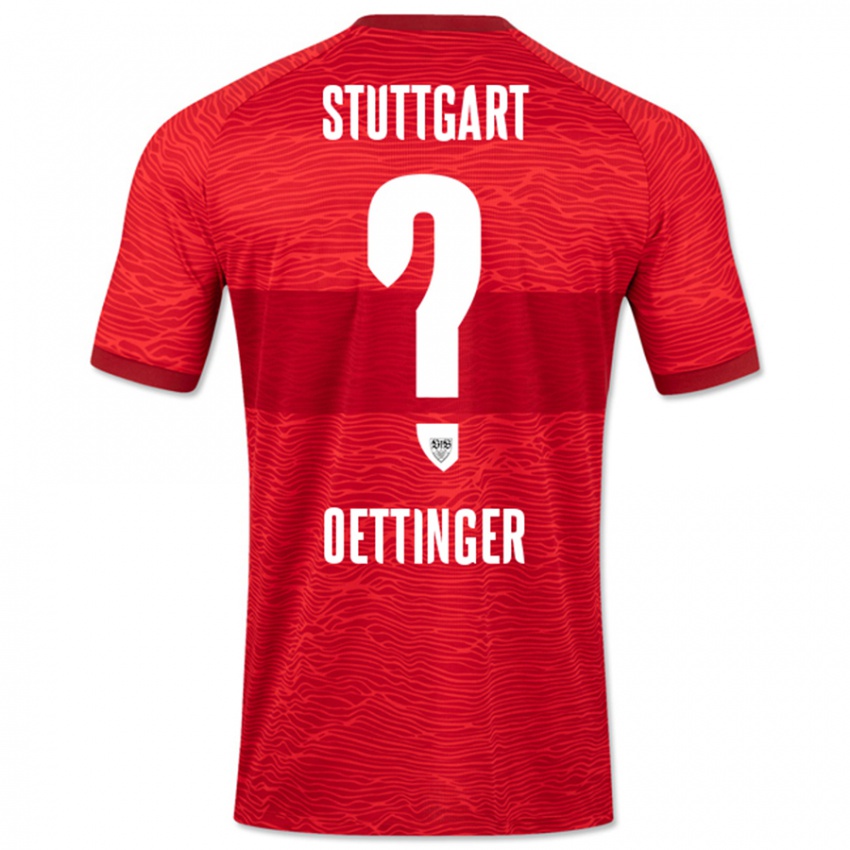 Mujer Camiseta Jannik Oettinger #0 Rojo 2ª Equipación 2023/24 La Camisa Chile