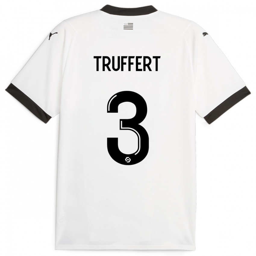 Mujer Camiseta Adrien Truffert #3 Blanco 2ª Equipación 2023/24 La Camisa Chile