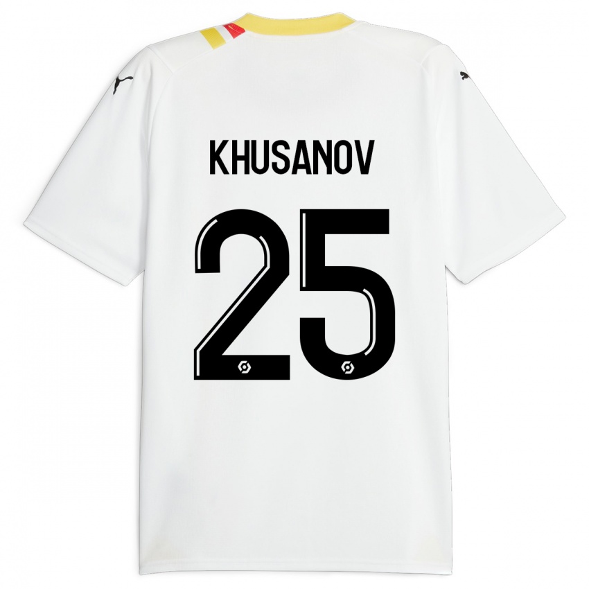 Mujer Camiseta Abdukodir Khusanov #25 Negro 2ª Equipación 2023/24 La Camisa Chile