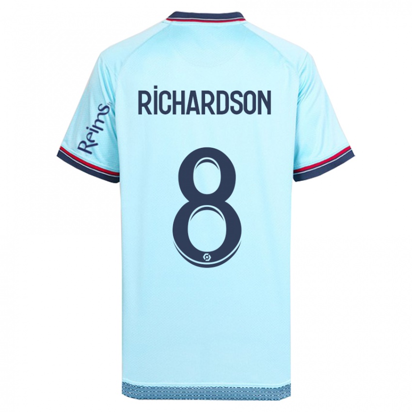 Mujer Camiseta Amir Richardson #8 Cielo Azul 2ª Equipación 2023/24 La Camisa Chile