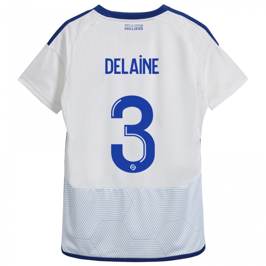 Mujer Camiseta Thomas Delaine #3 Blanco 2ª Equipación 2023/24 La Camisa Chile