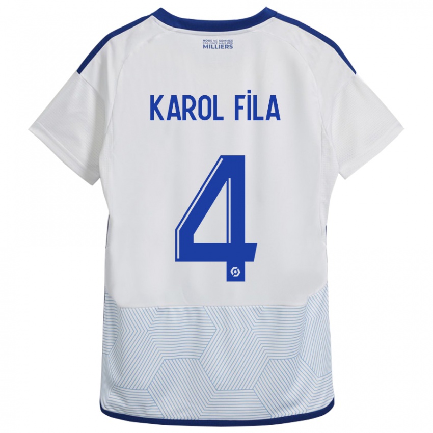 Mujer Camiseta Karol Fila #4 Blanco 2ª Equipación 2023/24 La Camisa Chile