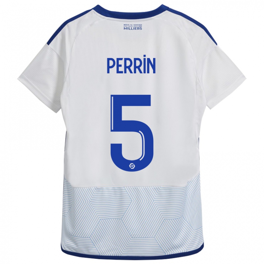 Mujer Camiseta Lucas Perrin #5 Blanco 2ª Equipación 2023/24 La Camisa Chile