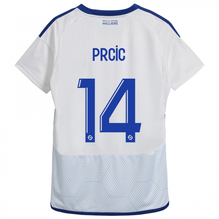 Mujer Camiseta Sanjin Prcic #14 Blanco 2ª Equipación 2023/24 La Camisa Chile