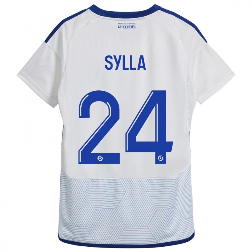 Mujer Camiseta Abakar Sylla #24 Blanco 2ª Equipación 2023/24 La Camisa Chile