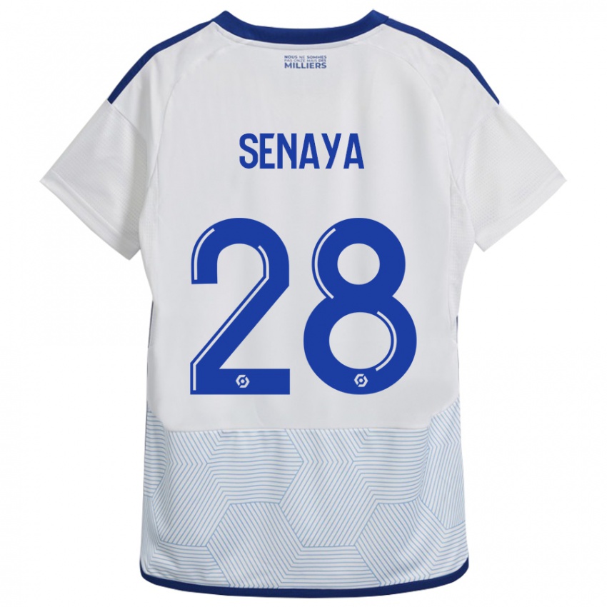 Mujer Camiseta Marvin Senaya #28 Blanco 2ª Equipación 2023/24 La Camisa Chile