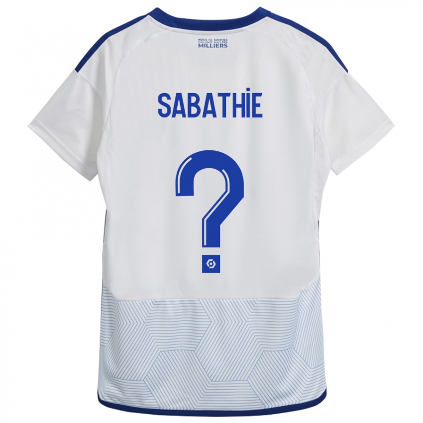 Mujer Camiseta Gabin Sabathié #0 Blanco 2ª Equipación 2023/24 La Camisa Chile