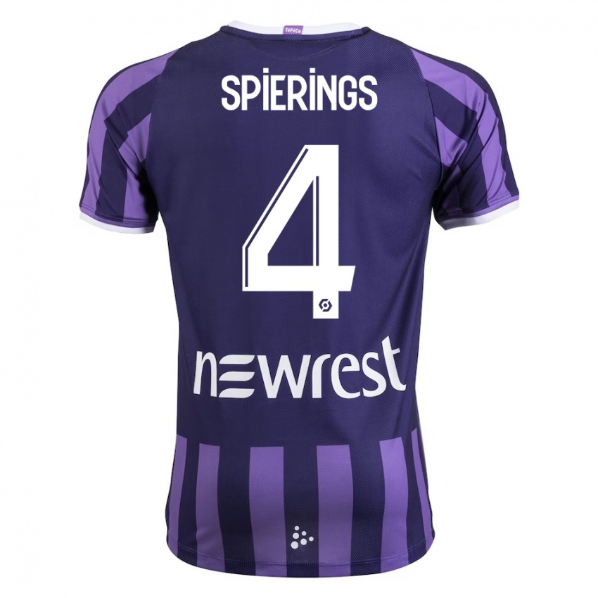 Mujer Camiseta Stijn Spierings #4 Morado 2ª Equipación 2023/24 La Camisa Chile