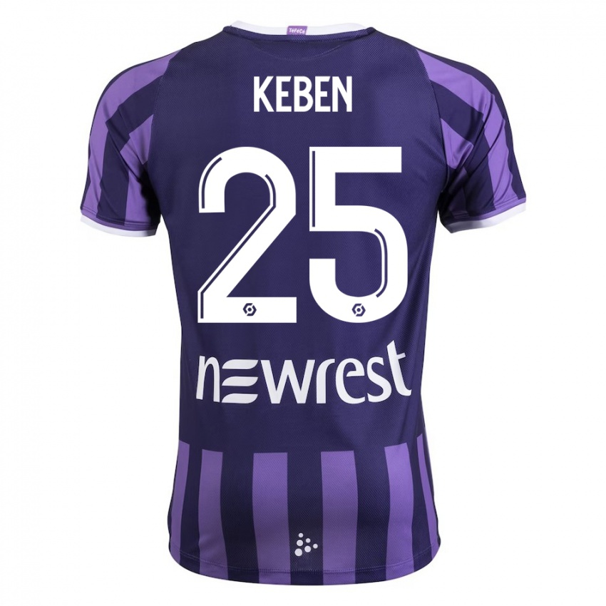 Mujer Camiseta Kévin Keben #25 Morado 2ª Equipación 2023/24 La Camisa Chile