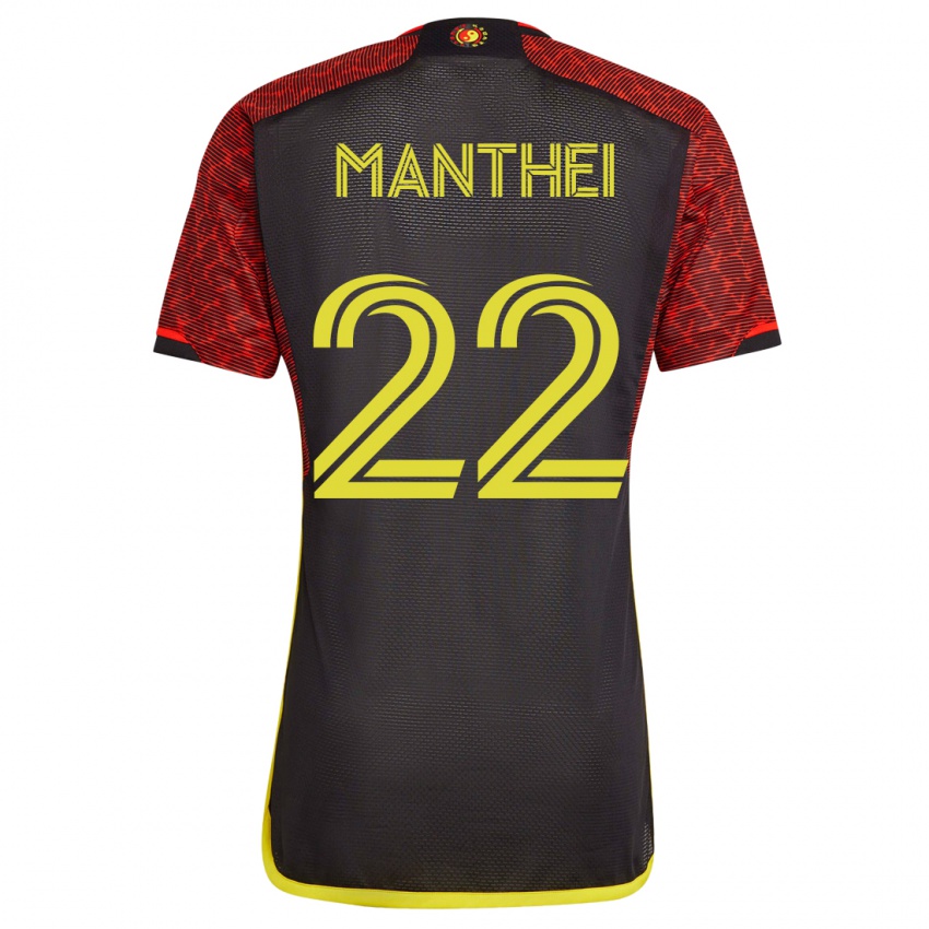 Mujer Camiseta Leahi Manthei #22 Naranja 2ª Equipación 2023/24 La Camisa Chile