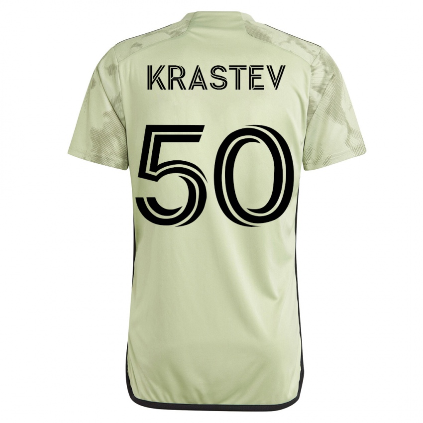 Mujer Camiseta Filip Krastev #50 Verde 2ª Equipación 2023/24 La Camisa Chile