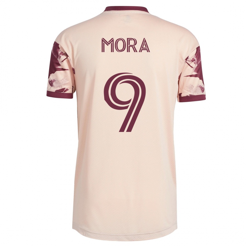 Mujer Camiseta Felipe Mora #9 Blanquecino 2ª Equipación 2023/24 La Camisa Chile