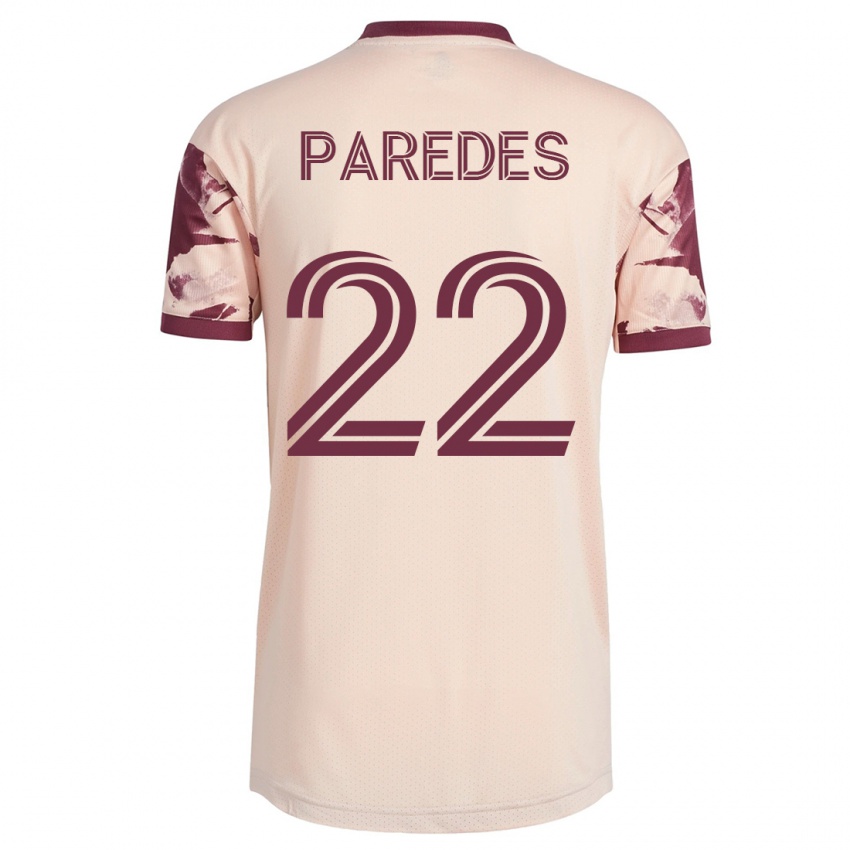 Mujer Camiseta Cristhian Paredes #22 Blanquecino 2ª Equipación 2023/24 La Camisa Chile