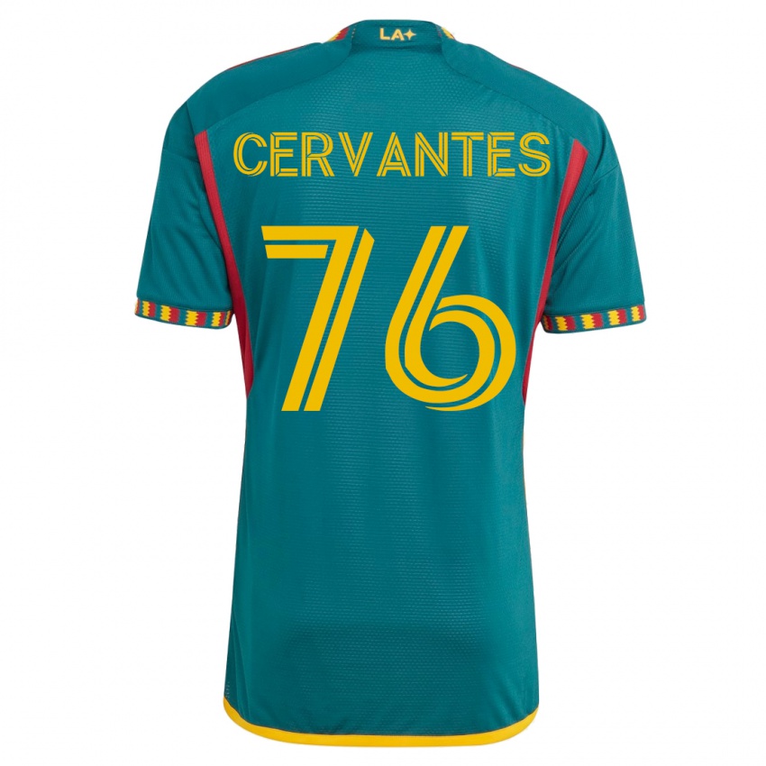 Mujer Camiseta Aaron Cervantes #76 Verde 2ª Equipación 2023/24 La Camisa Chile