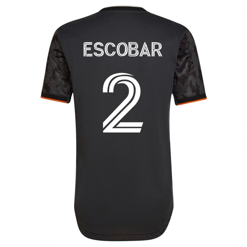 Mujer Camiseta Franco Escobar #2 Negro 2ª Equipación 2023/24 La Camisa Chile