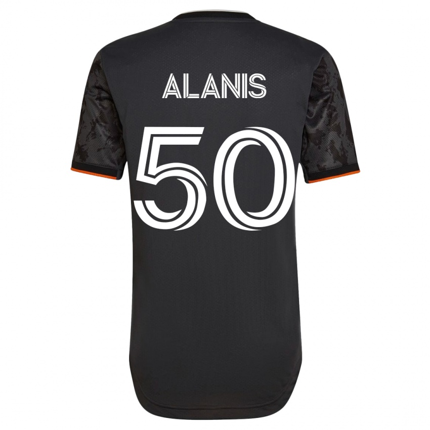 Mujer Camiseta Brian Alanis #50 Negro 2ª Equipación 2023/24 La Camisa Chile