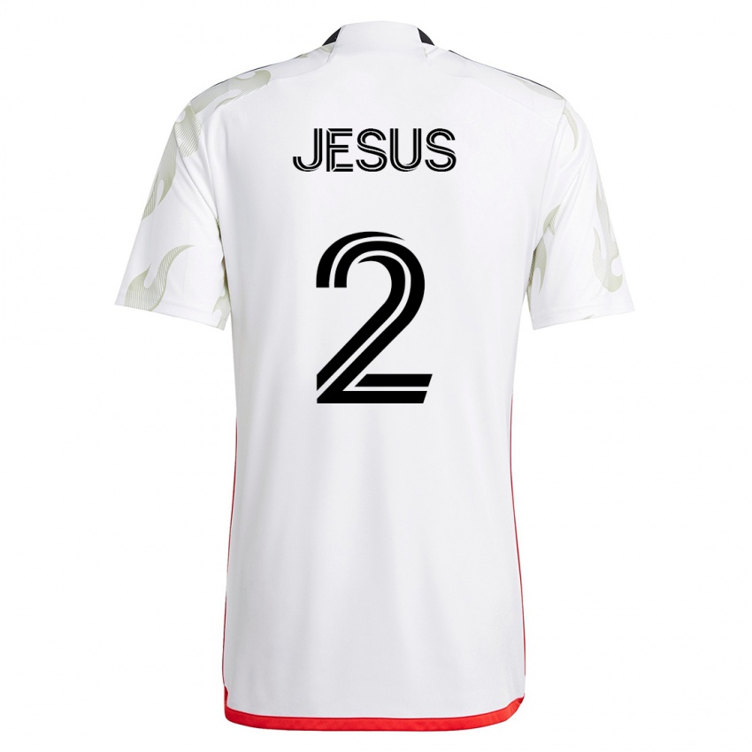 Mujer Camiseta Geovane Jesus #2 Blanco 2ª Equipación 2023/24 La Camisa Chile