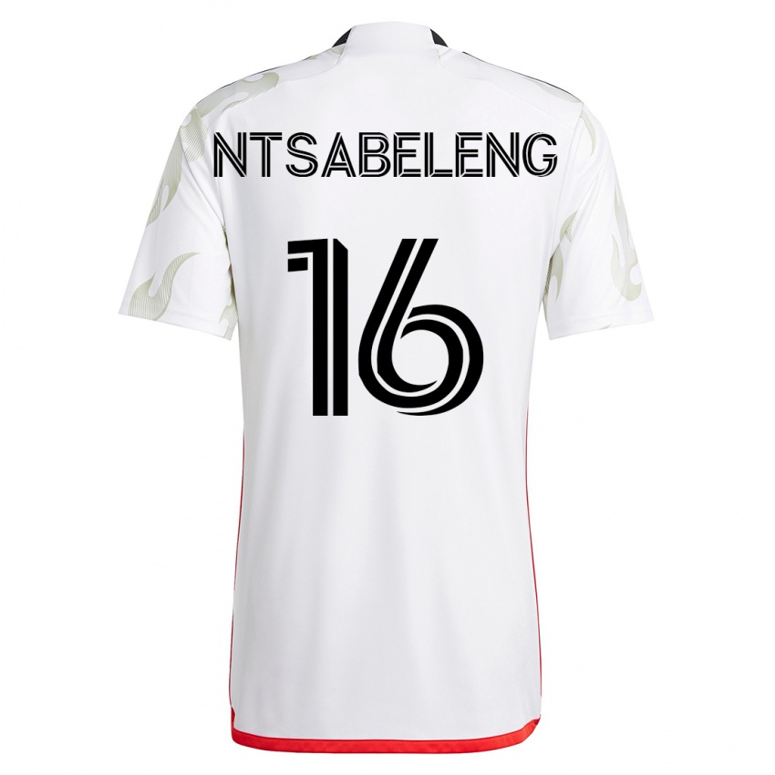 Mujer Camiseta Tsiki Ntsabeleng #16 Blanco 2ª Equipación 2023/24 La Camisa Chile