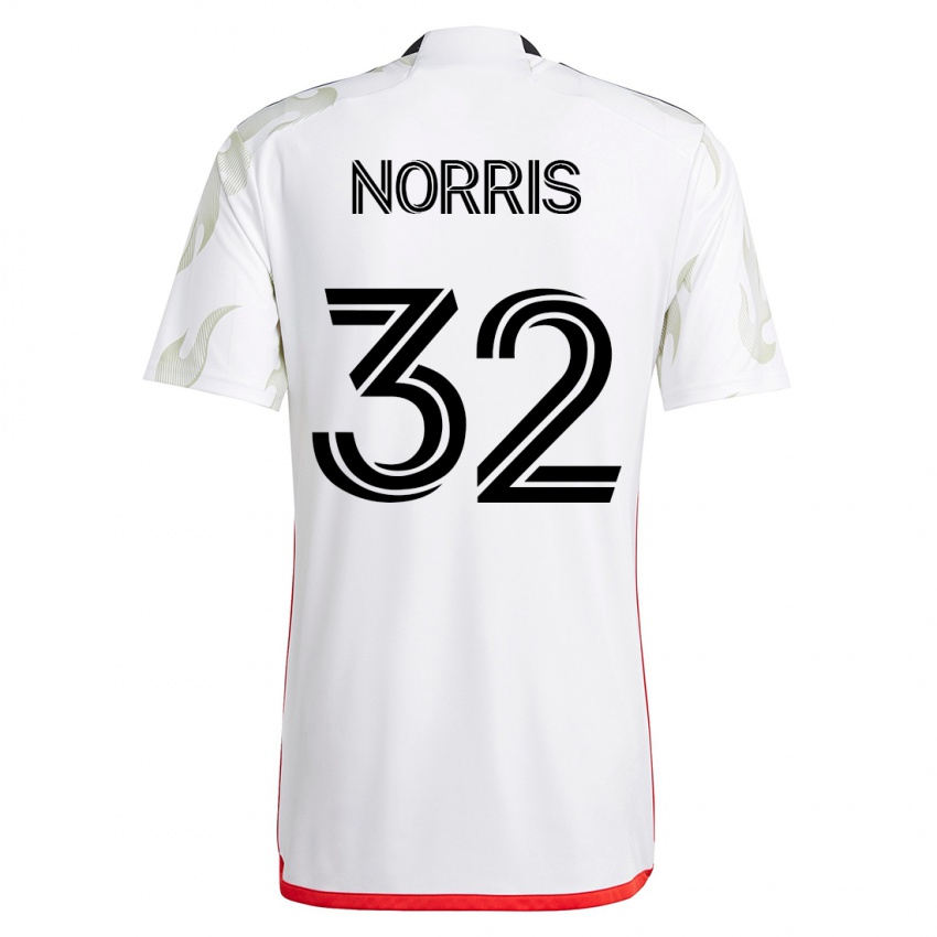 Mujer Camiseta Nolan Norris #32 Blanco 2ª Equipación 2023/24 La Camisa Chile