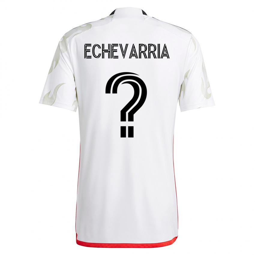Mujer Camiseta Diego Echevarria #0 Blanco 2ª Equipación 2023/24 La Camisa Chile