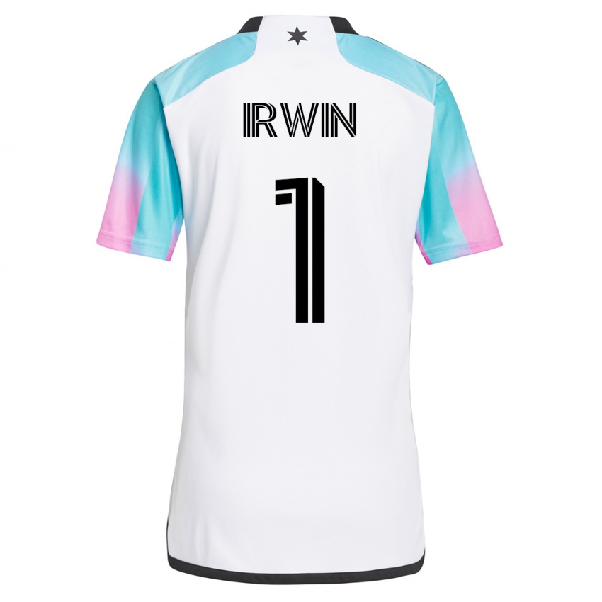 Mujer Camiseta Clint Irwin #1 Blanco 2ª Equipación 2023/24 La Camisa Chile