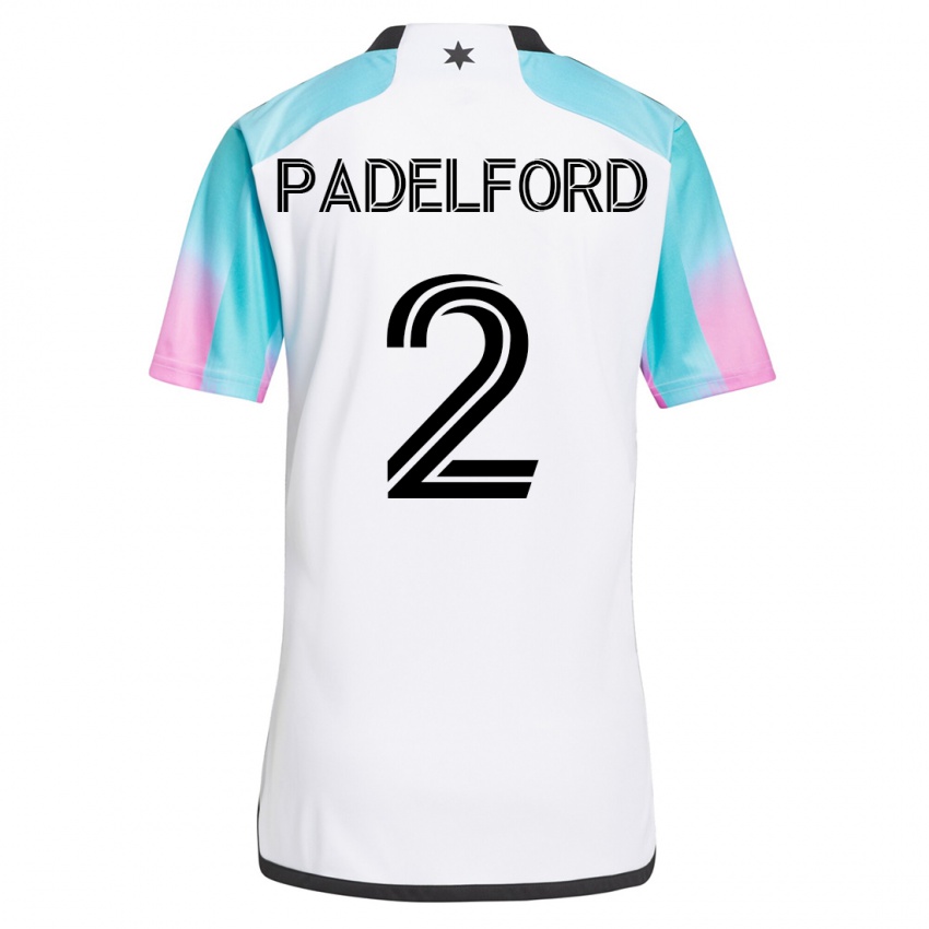 Mujer Camiseta Devin Padelford #2 Blanco 2ª Equipación 2023/24 La Camisa Chile