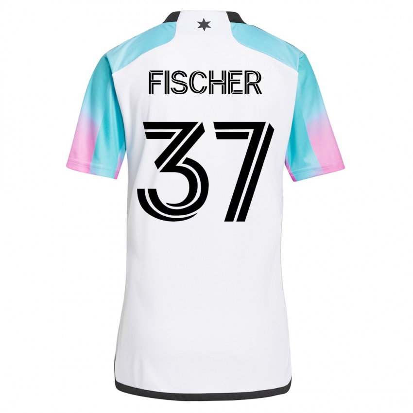 Mujer Camiseta Britton Fischer #37 Blanco 2ª Equipación 2023/24 La Camisa Chile