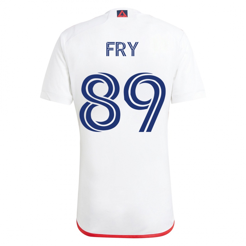 Mujer Camiseta Malcolm Fry #89 Blanco Rojo 2ª Equipación 2023/24 La Camisa Chile