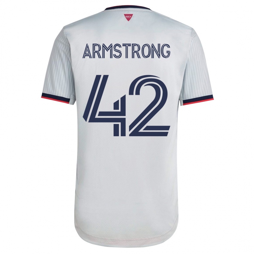 Mujer Camiseta Ezra Armstrong #42 Blanco 2ª Equipación 2023/24 La Camisa Chile