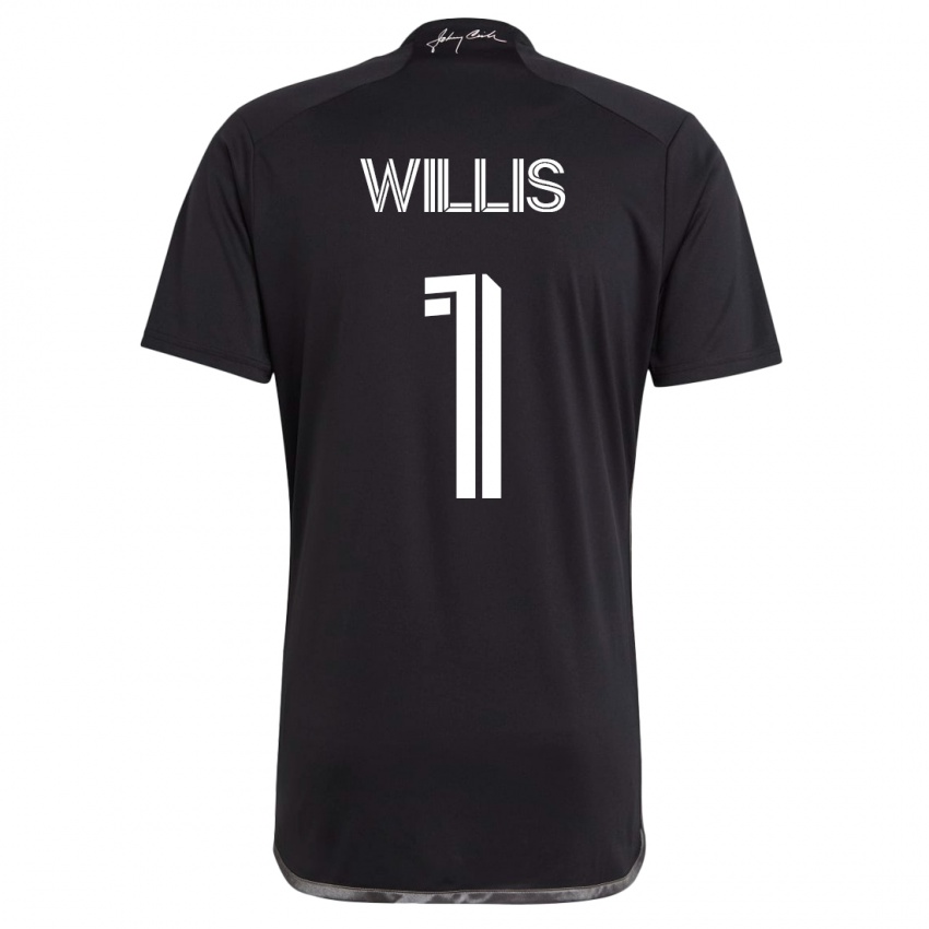 Mujer Camiseta Joe Willis #1 Negro 2ª Equipación 2023/24 La Camisa Chile