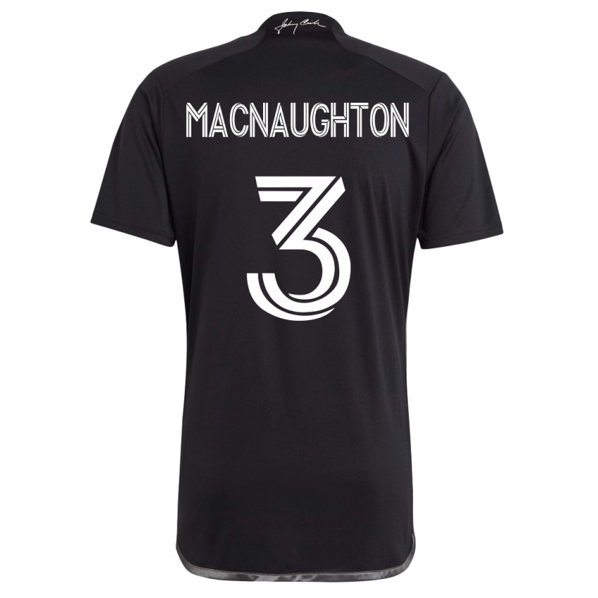 Mujer Camiseta Lukas Macnaughton #3 Negro 2ª Equipación 2023/24 La Camisa Chile