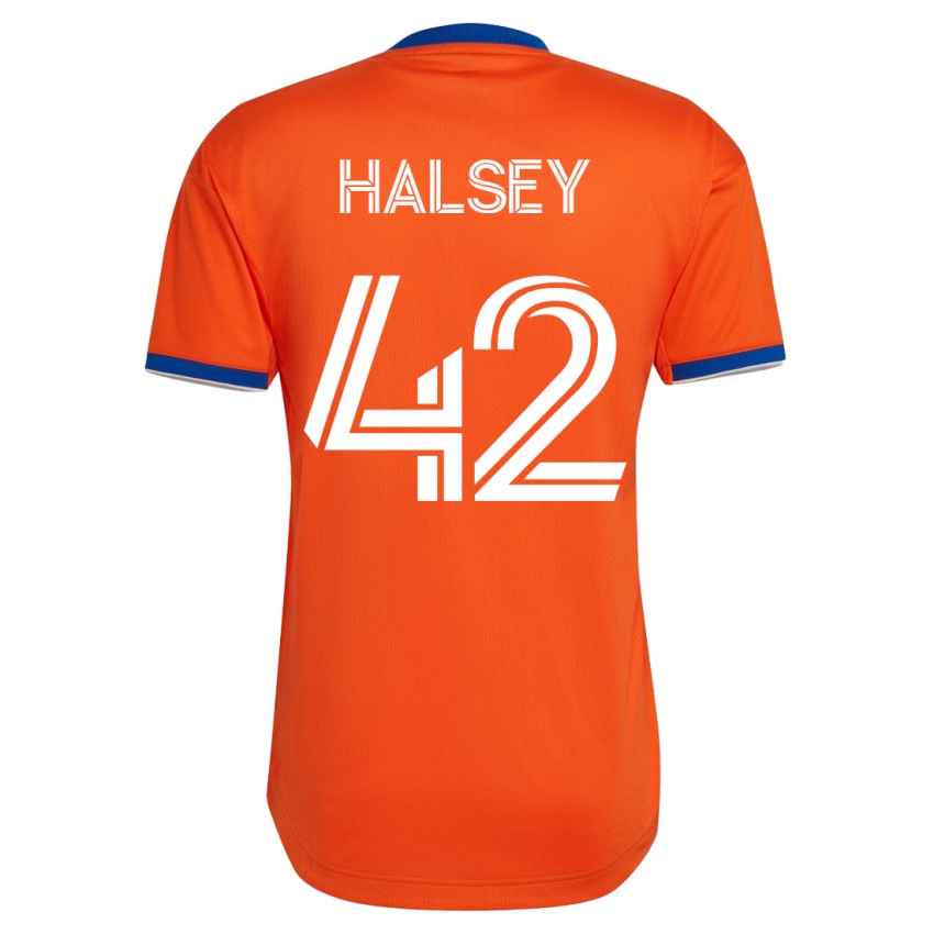 Mujer Camiseta Bret Halsey #42 Blanco 2ª Equipación 2023/24 La Camisa Chile