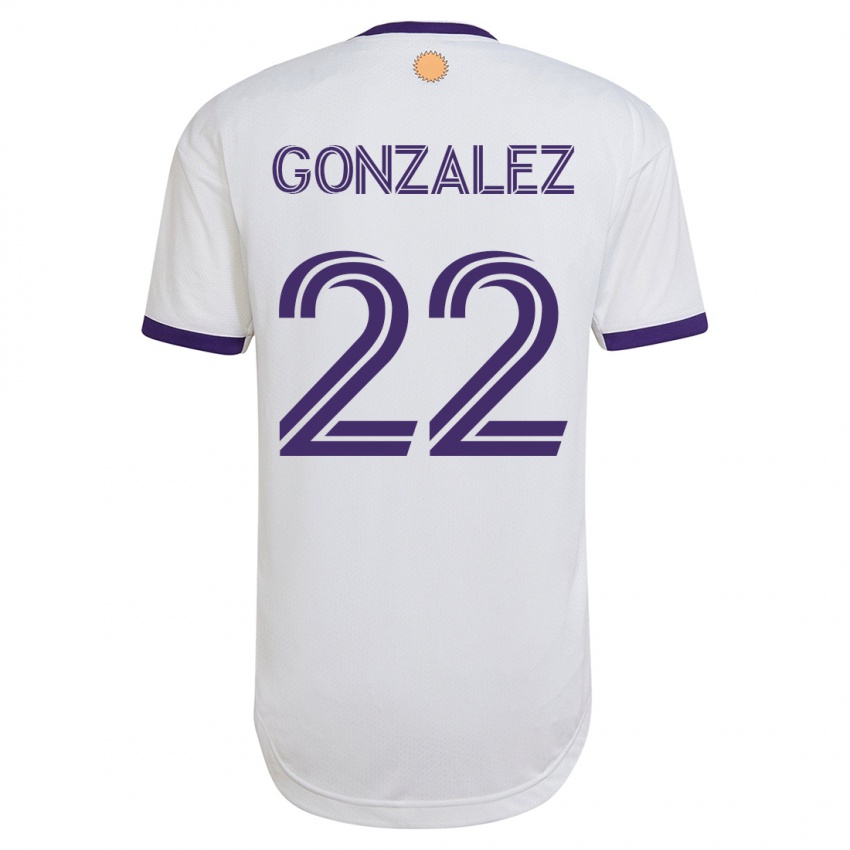 Mujer Camiseta Gastón González #22 Blanco 2ª Equipación 2023/24 La Camisa Chile