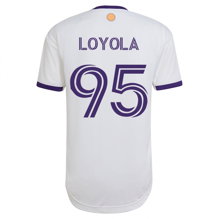 Mujer Camiseta Favian Loyola #95 Blanco 2ª Equipación 2023/24 La Camisa Chile