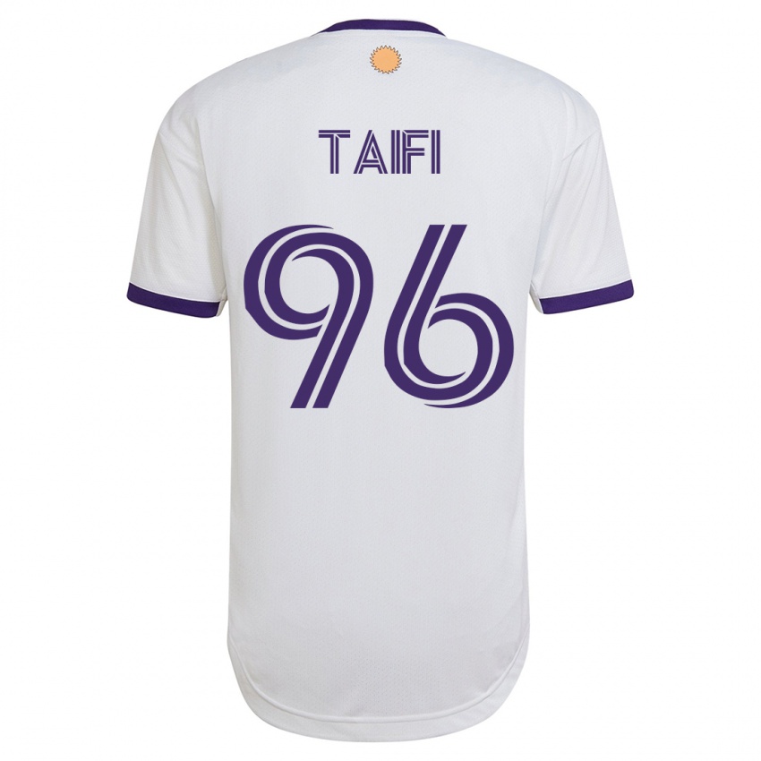 Mujer Camiseta Zakaria Taifi #96 Blanco 2ª Equipación 2023/24 La Camisa Chile