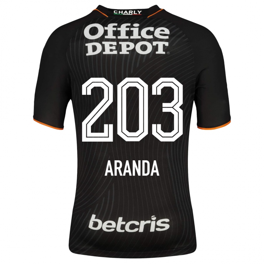 Mujer Camiseta Juan Aranda #203 Negro 2ª Equipación 2023/24 La Camisa Chile