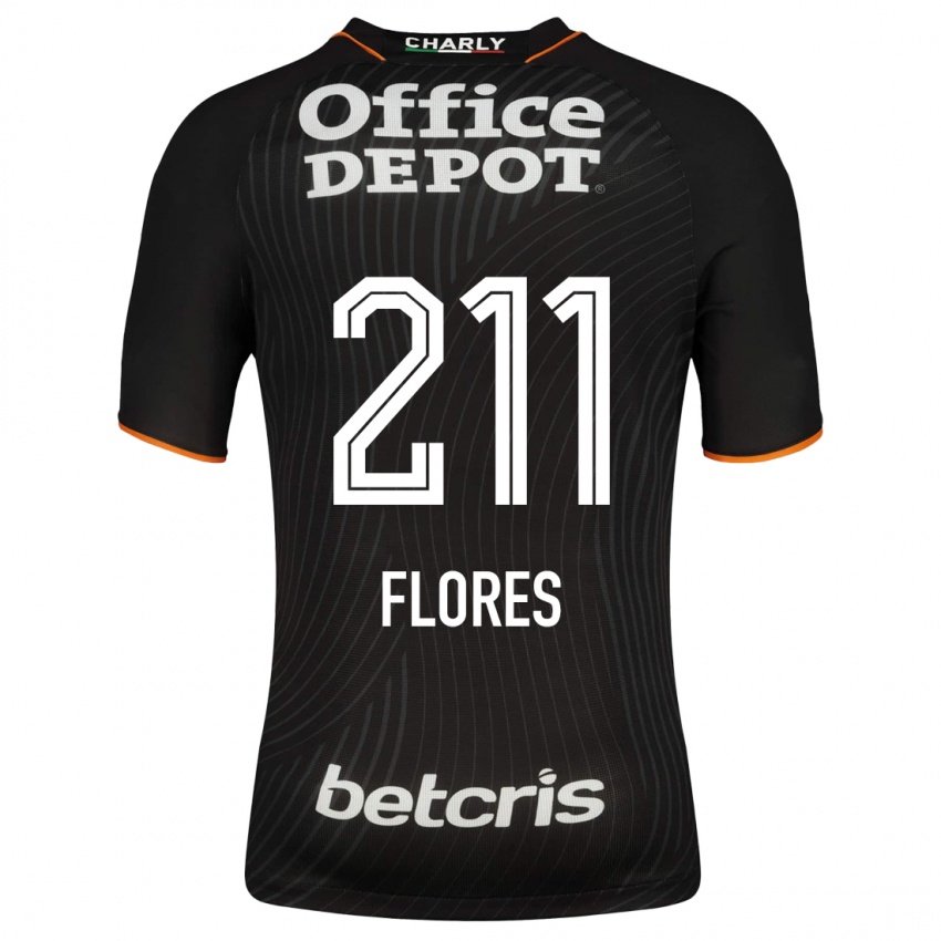 Mujer Camiseta Luis Flores #211 Negro 2ª Equipación 2023/24 La Camisa Chile