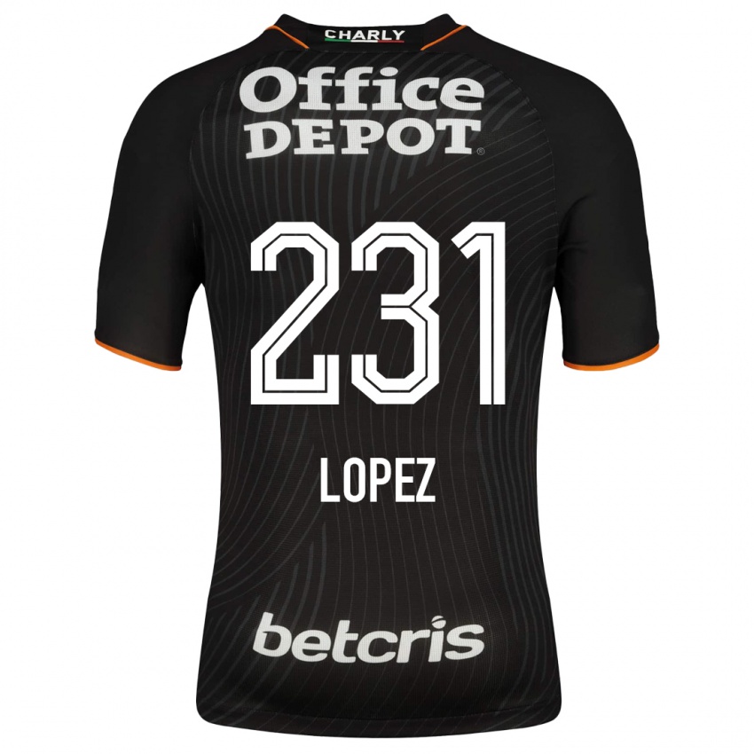 Mujer Camiseta Víctor López #231 Negro 2ª Equipación 2023/24 La Camisa Chile