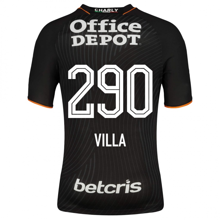 Mujer Camiseta Adrián Villa #290 Negro 2ª Equipación 2023/24 La Camisa Chile