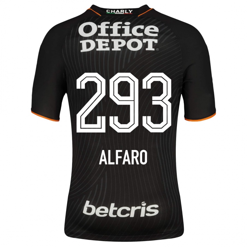 Mujer Camiseta Cristóbal Alfaro #293 Negro 2ª Equipación 2023/24 La Camisa Chile
